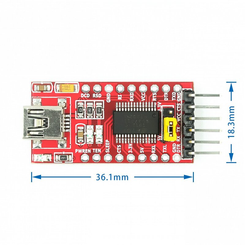2Pcs FT232RL FT232 USB TO TTL 5V 3.3V Download Cable to Serial Adapter Module USB TO 232