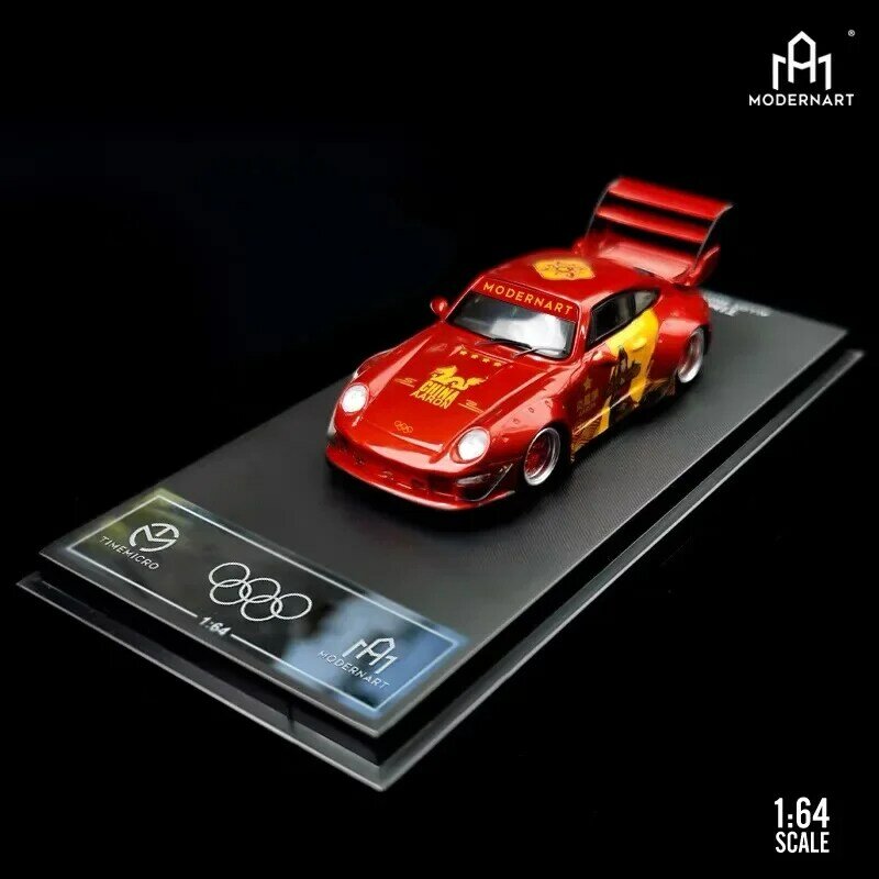 Mini Timemicro 1/64 Porsche Rwb993 China Yanlongyu Simulatie Model Display Collectie Animatie Legering Auto