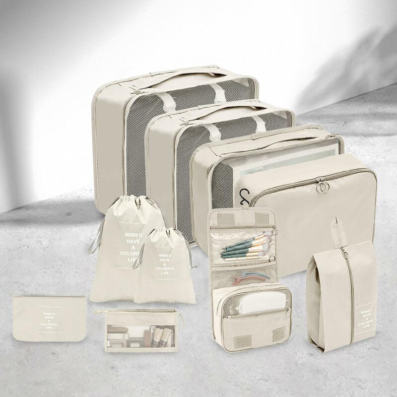 Compressão Embalagem Cubos para Mala, Multipurpose Maquiagem Toiletry Bag, 10x