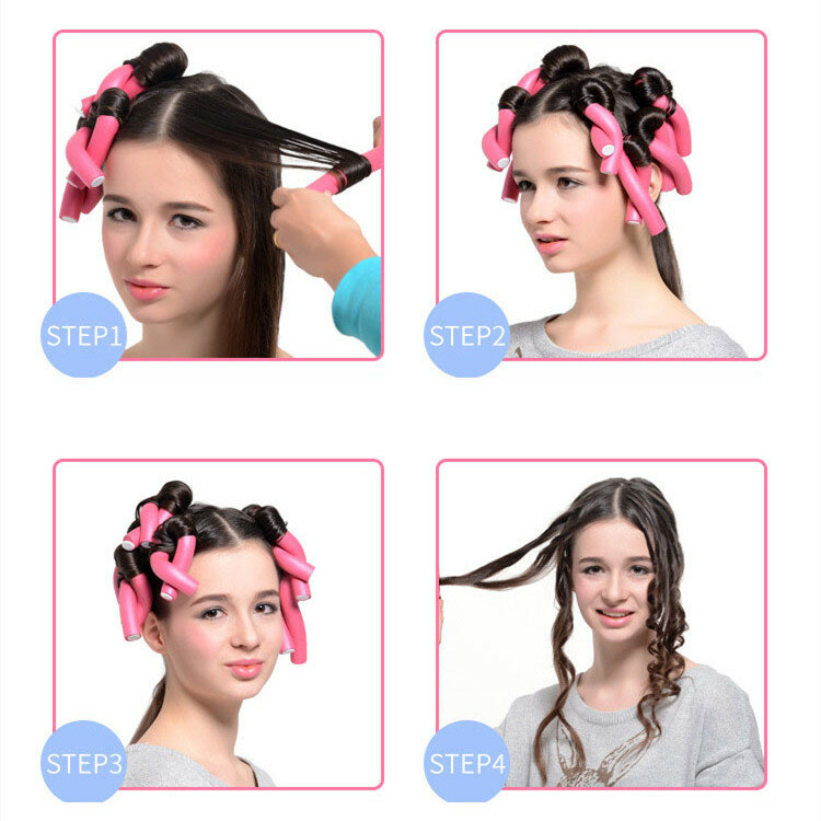Mode Nieuwe 10Pcs Spons Hair Curler Makers Twist Krullen Tool Diy Styling Hair Rollers