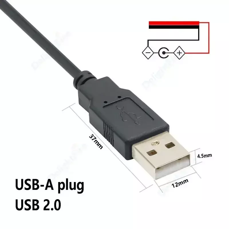 2pin USB Power Cable USB 2.0 Male Plug DIY Pigtail Cable For USB Equipment Installed DIY Replace Repair household appliances