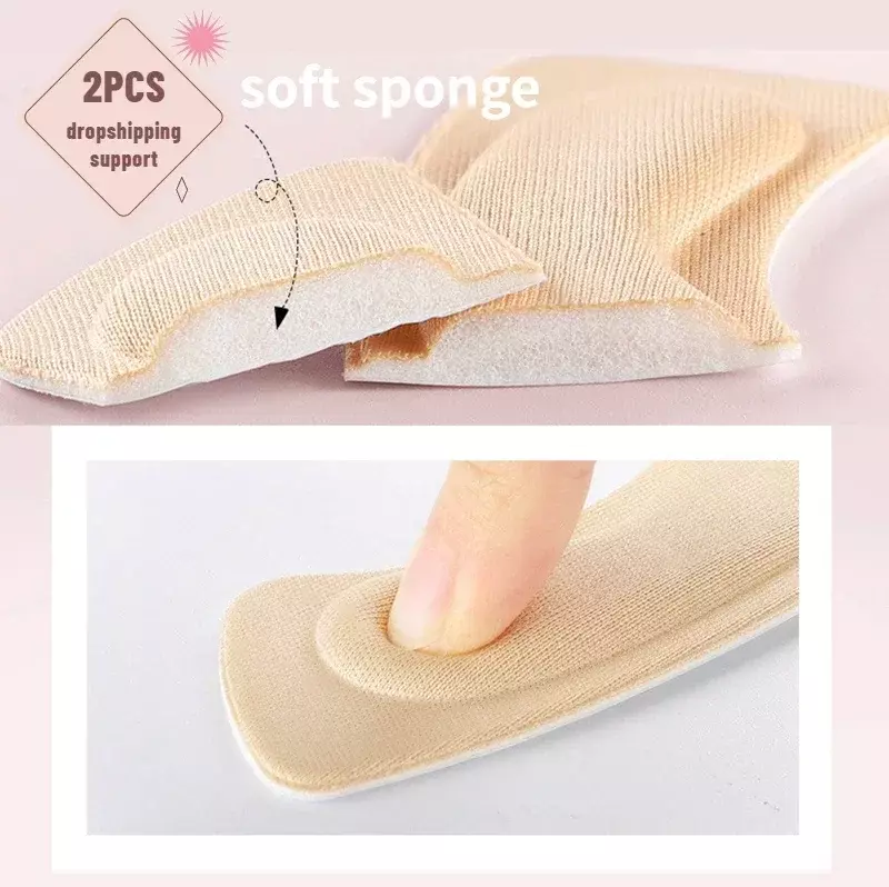 4Pairs Soft Foam Heel Pads for Sport Shoes Adjustable Size Antiwear Feet Pad Cushion Insert Heel Protector Back Sticke Insoler