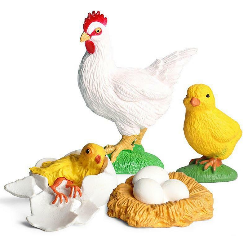 Mini modelos de pollito de 8 piezas, juguetes educativos de pollo vívidos para niños y niñas, guardería