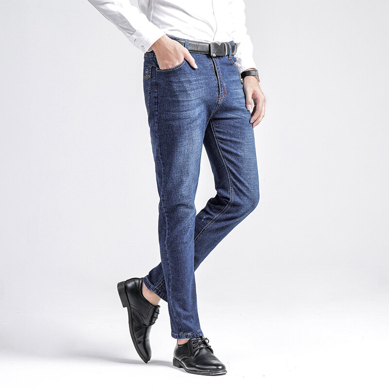 Tasche impiombate con cerniera allentata moda Jeans coreani da uomo 2024 primavera autunno nuovi pantaloni Casual oversize tinta unita All-match