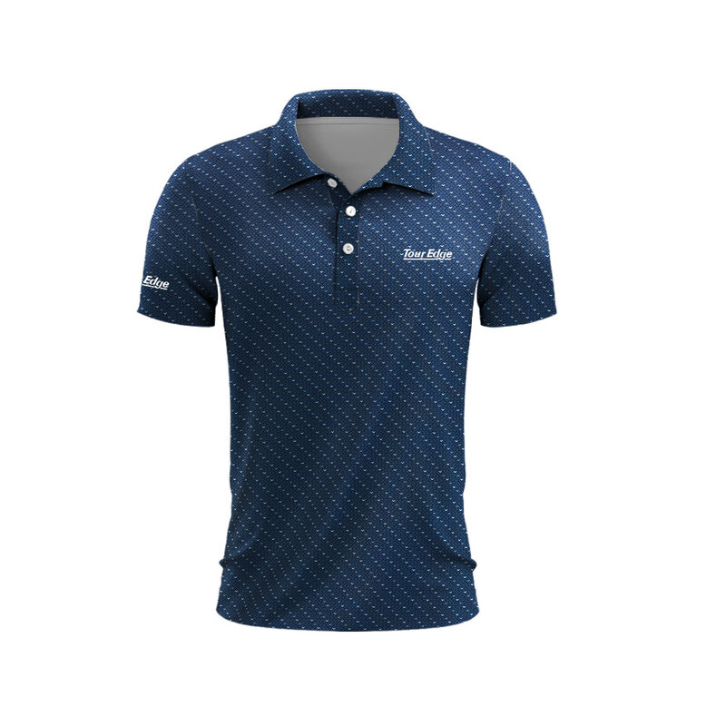 T-shirt de golf à imprimé tacheté pour hommes, haut de club de golf à séchage rapide, t-shirt boutonné, polo, vêtements d'été