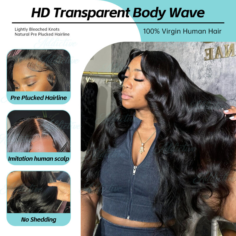 Wig rambut manusia renda depan transparan 13x6 HD gelombang tubuh dengan kepadatan 250 30 40 inci untuk wanita Wig Frontal renda 13x4 HD
