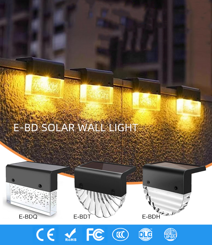 مصباح جداري شمسي LED ، مصابيح حائط خارجية ، مقاومة للماء ، طاقة ، خطوة ، فناء ، ديكور حديقة ، 4 * *