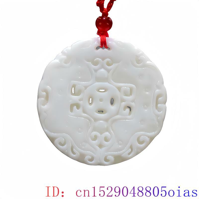 Natural White Real Jade Phoenix Pendant Necklace Talismans Carved Jewelry Charm Gift Luxury Gifts for Women Men Designer