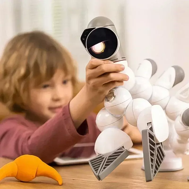Clicbot Intelligent Robot Modular Splicing Ai Program Kid Puzzle Toys Model Desktop Electronic Pet Robot Accompany Birthday Gift