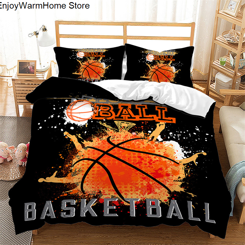 الأولاد كرة السلة حاف الغطاء ثلاثية الأبعاد الكرة نمط الرياضة موضوع طقم سرير الملكة ستوكات كرة القدم لعبة تنافسية المعزي غطاء