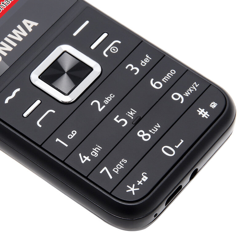 UNIWA E1802 ponsel GSM 1800mAh, telepon nirkabel FM 1.77 inci Senior tombol tekan 2G kartu SIM ganda