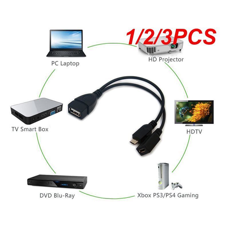 USB 포트 터미널 어댑터 OTG 케이블, 파이어 TV 3 또는 2 세대 파이어 스틱용, 1 개, 2 개, 3 개