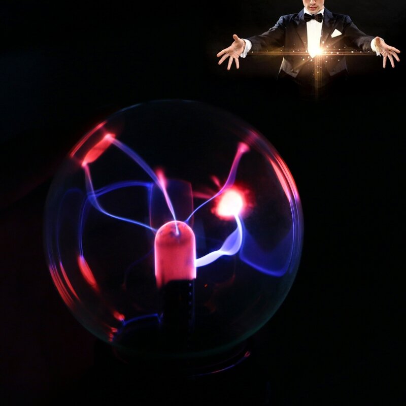 Y1UB Новый Стеклянный Плазменный Шар Горячая Магия USB Сфера для Молнии Лампы Вечерние Черный