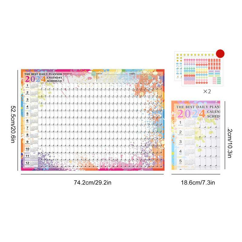 Schedule Wall Calendar 2024 Wall Planner 12 Month Thick Paper 2024 Family Planning Wall Calendar Wall Calendar Monthly Themed