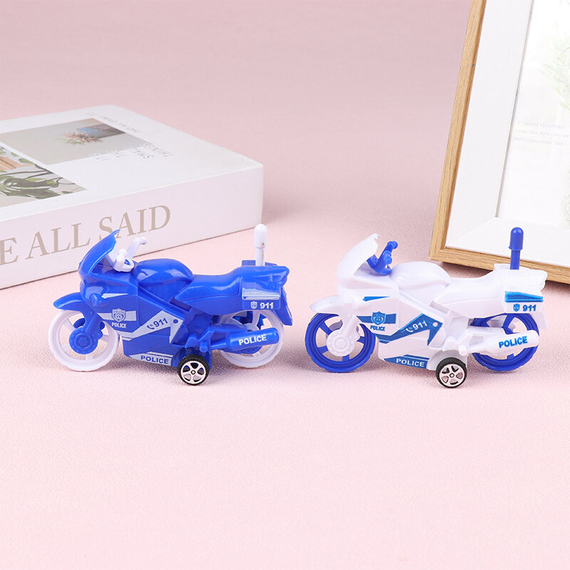 Modèle de voiture de police de moto à dos côtelé pour enfants, jouets de simulation de vélo de route, mini jouet de roues, cadeau pour enfants, 1PC