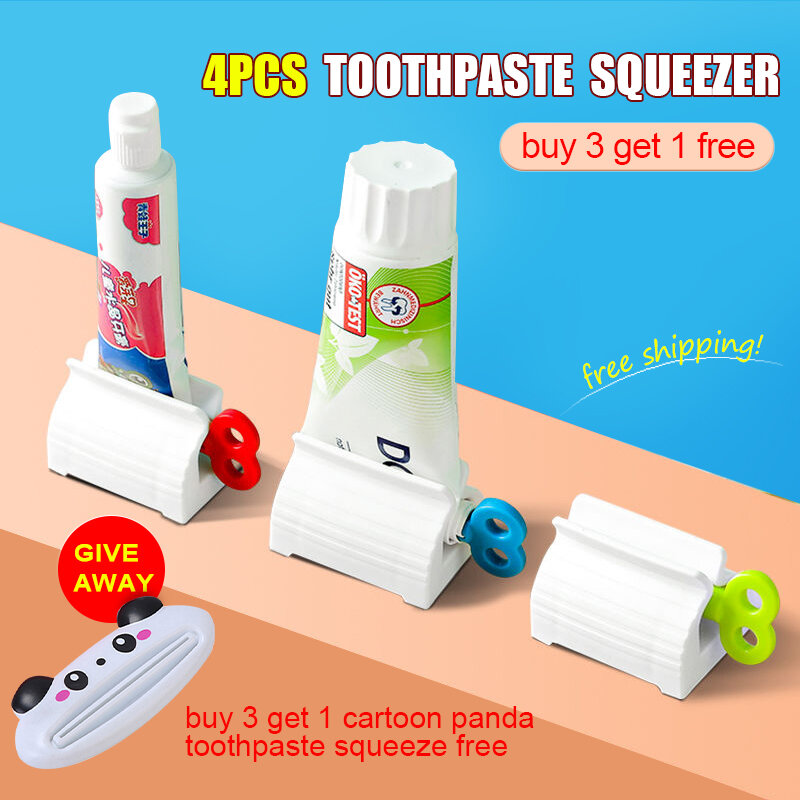 Toothpaste Squeezer Rolling Tube Toothpaste Dispenser Clip Standable Multifunctional Portable No Waste Bathroom Accessories