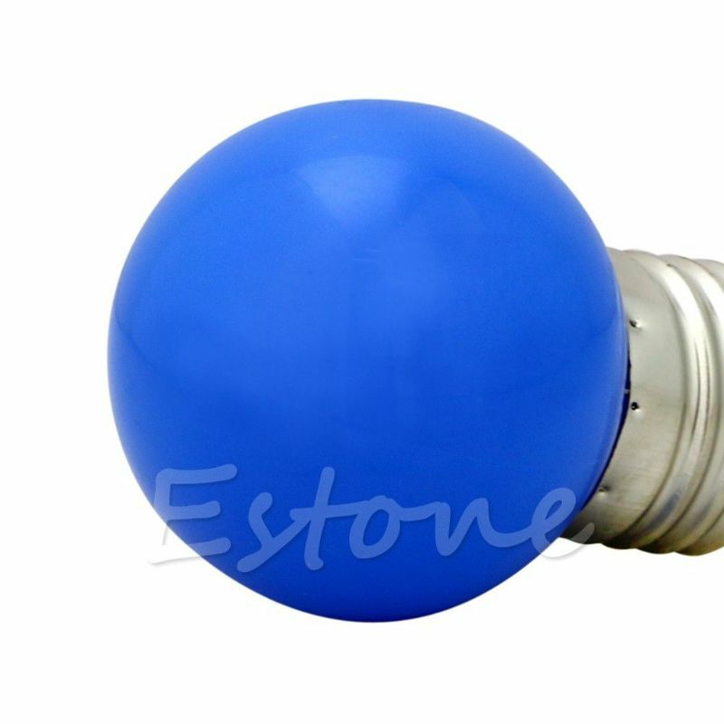 Ampoule boule golf mini LED E27 1W, lumineux en bleu, rouge, vert, jaune, blanc