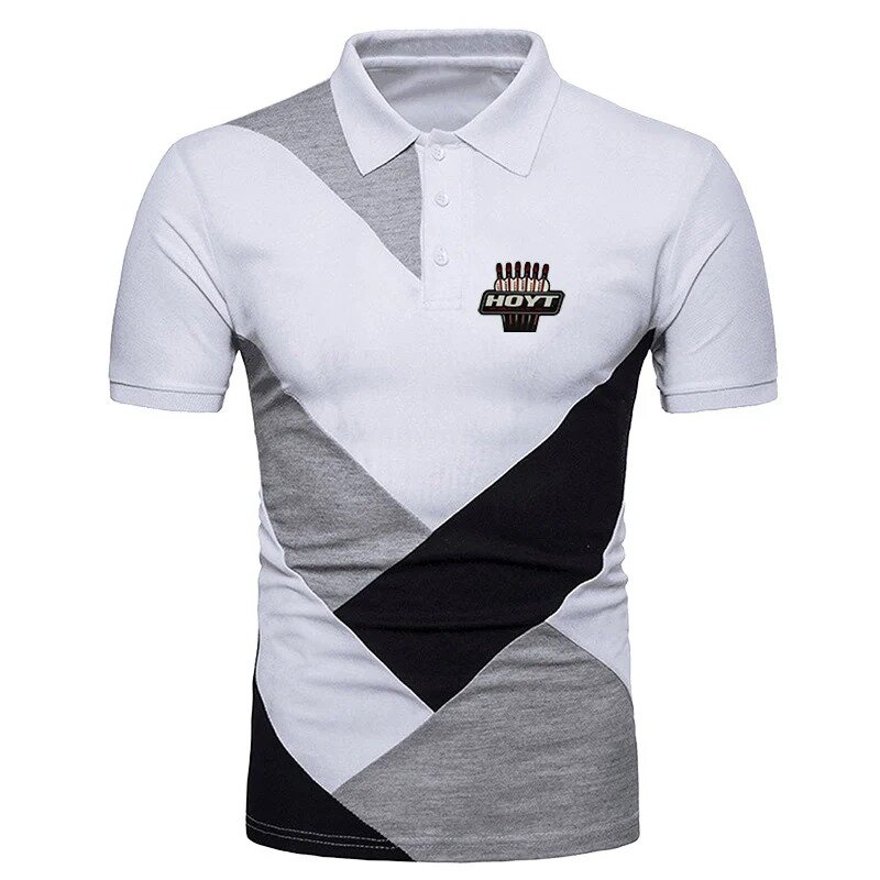 Camisas Polo de manga curta masculina, Popular em Huo Yite, Verão, 3 cores de costura, arco e flecha masculina Moda, com