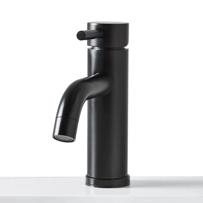Elmont-push torneira pop-up para banheiro, alça única, preto fosco