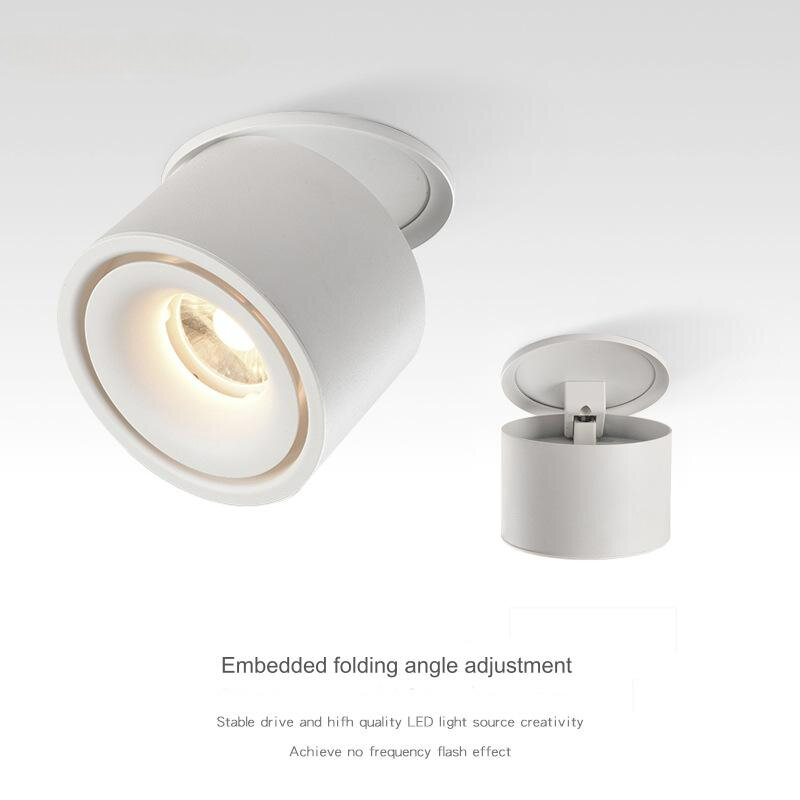 Spot Lumineux Rond à LED Encastrable à Angle Réglable, Éclairage d'Allées, Anti-Éblouissement Commercial, Haute Luminosité