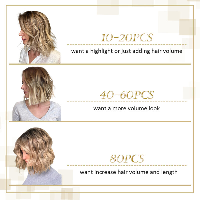ZURIA Straight Bundles Mini Tape nelle estensioni dei capelli umani adesivo di trama della pelle invisibile 12 "parrucca corta reale naturale al 100% per le donne
