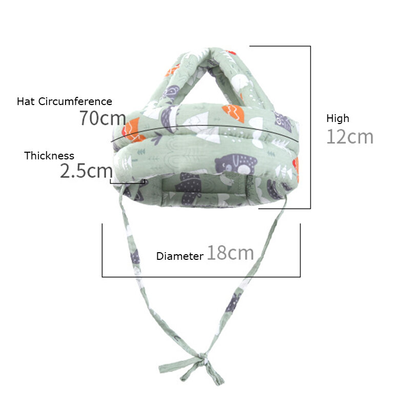 Шапка-шлем для безопасности детей, Регулируемый защитный головной убор, защита от падения, обучение ходьбе