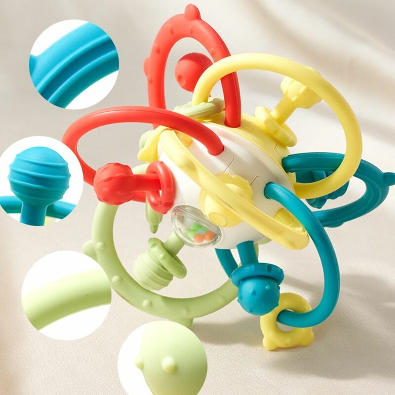 Silicone sviluppa giocattolo per la dentizione corda educativa giocattoli sensoriali multifunzionale Busy Ball Finger grip Training Learning toy