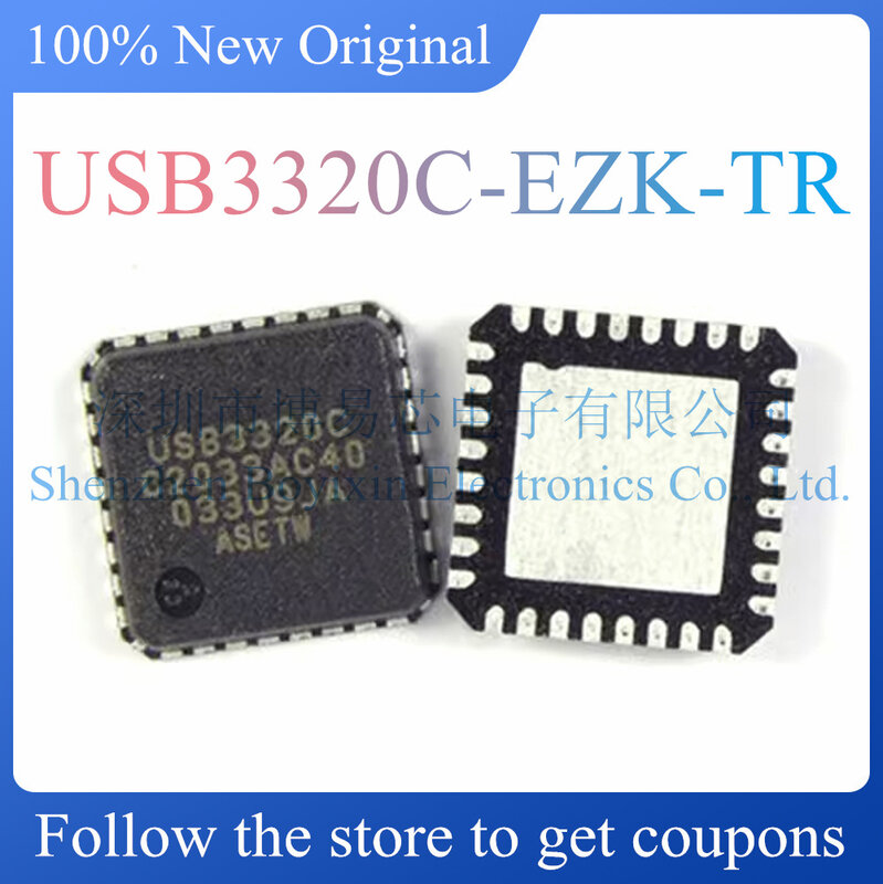 100% Paquete de USB3320C-EZK-TR, nuevo chip USB original IC, original, QFN-32