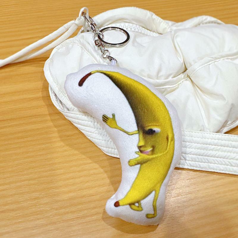 Banana peluche portachiavi carino zaino fascino divertente borsa ciondolo Banana canto portachiavi carino divertente bambola creativa ciondolo borsa per Bes