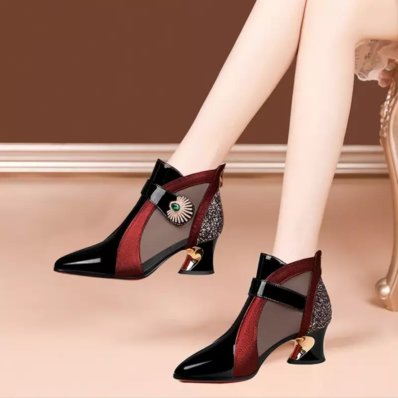 Sandal wanita 2024 musim panas ujung runcing sepatu hak tinggi untuk wanita desainer sandal wanita sepatu Platform sandal hak pesta seksi