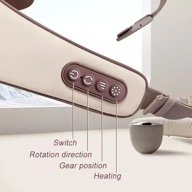 Электрическая нагревательная шаль для массажа шеи шиацу, разминающее устройство для дома в машине, для спины, плеч, шеи, трапециевидный Массажер для мышц