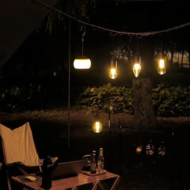 Lanterne LED portable en tungstène pour camping en plein air, lampe de camping, crochet à clip, randonnée, pêche, appareil multifonctionnel