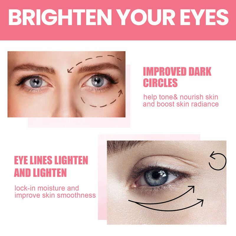 Rosehip-Lifting Hidratante Eye Cream, Balm Stick, remover círculos escuros, sacos de olho, inchaço, ácido hialurônico, anti rugas