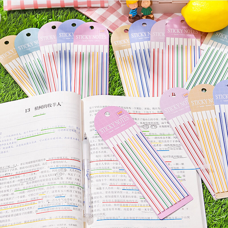 Impermeável Transparente Sticky Notes Pads, Colar sem Marcas, Várias Cores, Jornal, Escola, Papelaria de Escritório, 160 Folhas