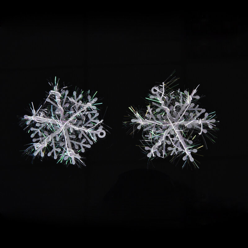 Adornos de copo de nieve blanco de 6/12/30/60 piezas, decoraciones colgantes para árbol de Navidad