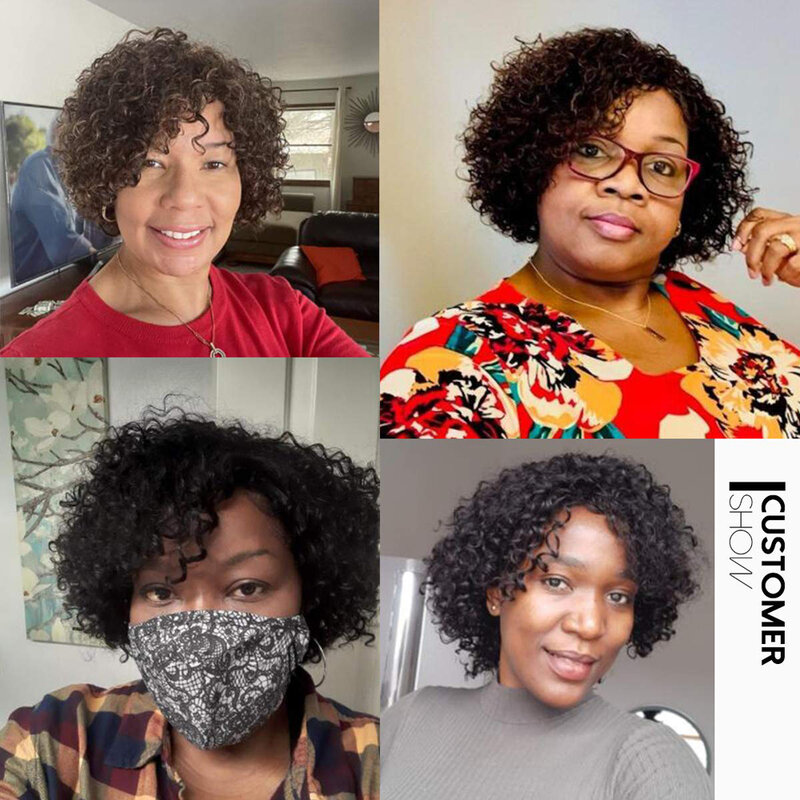 Kort Kinky Krullend Menselijk Haar Bundels Brazilian Remy Hair Weaves 3 Bundels Met Sluiting Natuurlijke Zwarte Krullende Bundels Met Sluiting