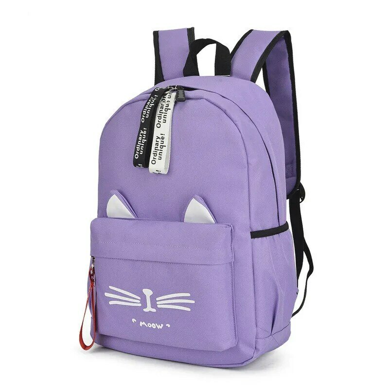 2022 New double shoulder girl backpack cute cat ear student children's schoolbag boy schoolbag children's bag cute backpack