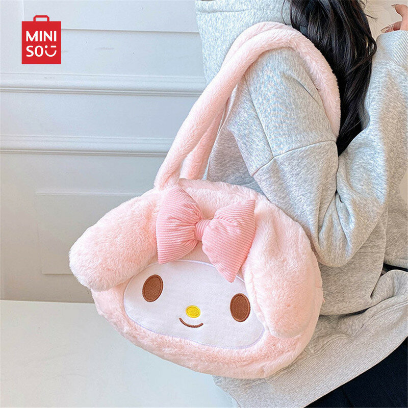Kawaii Sanrio Plush Cinnamoroll Melody Kuromi Tote Handbags Shoulder Bags Women Fashion Female Messenger Bag Purses Girls Gifts
