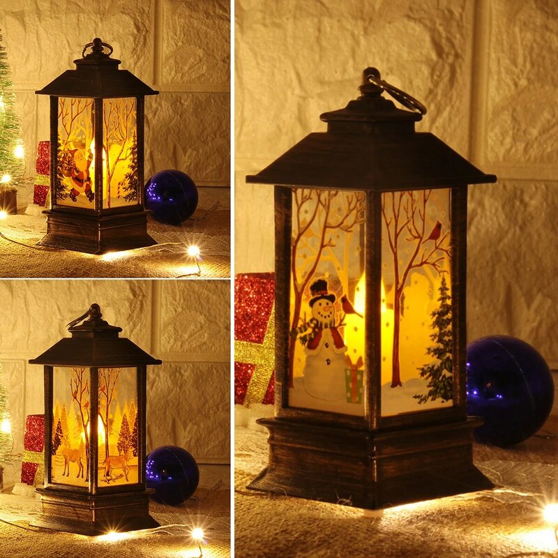 Weihnachten führte Laterne Dekorationen cose niedlichen Weihnachten Santa Claus Rentier warmes Dekor Licht Fackel Kerze Geschenk für Kinder