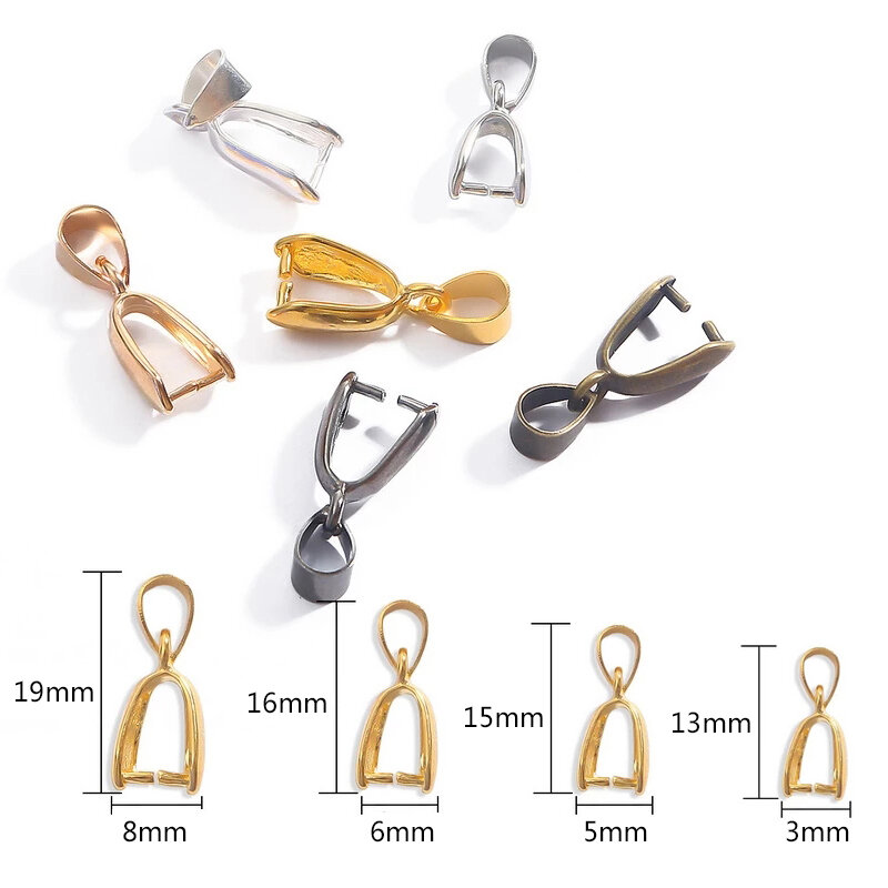 Réinitialisation pendentif pour collier et boucle d'oreille, connecteur de perles, fermoir exécutif, accessoire de coordinateur, 7 couleurs, 3mm, 5mm, 6mm, 8mm, 10 pièces