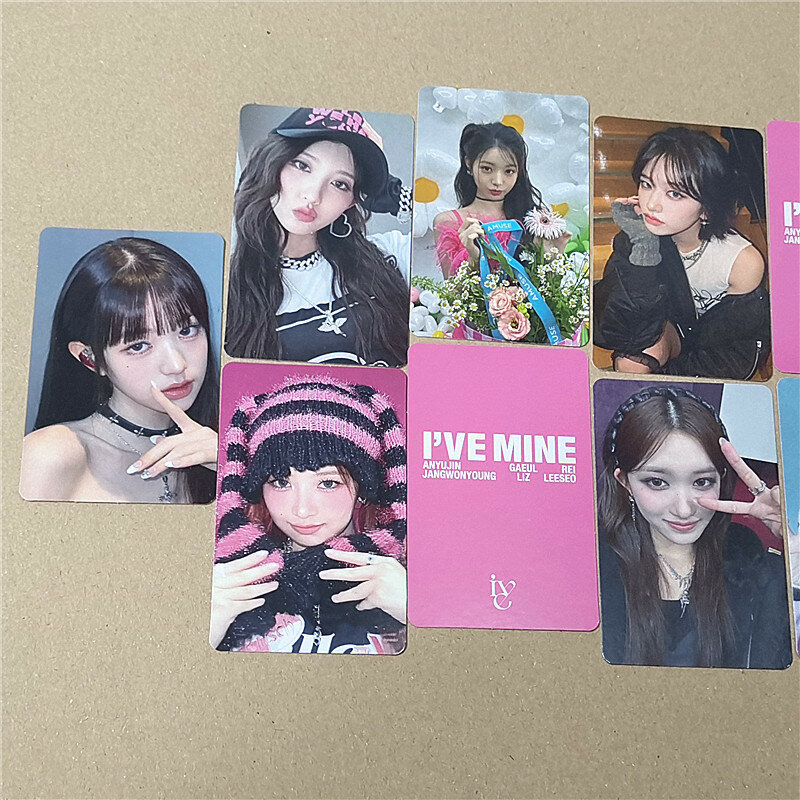 12pcs/set KPOP IVE Album BaddieLOMO Card Handbook Material Card Wonyoung Glasses Round LIZ Rei Leeseo Yuji Postcard Photo Card