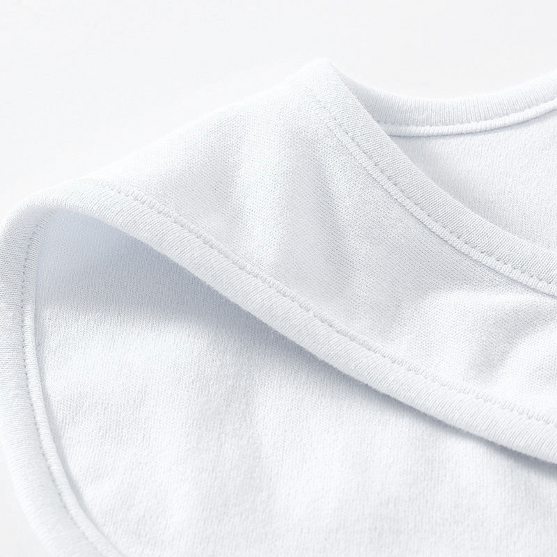 5pcs Infant Newborn Kids Pure Cotton Double Layer Bandana Drool Bibs Feeding Saliva Towel Bibs with Snaps (White)