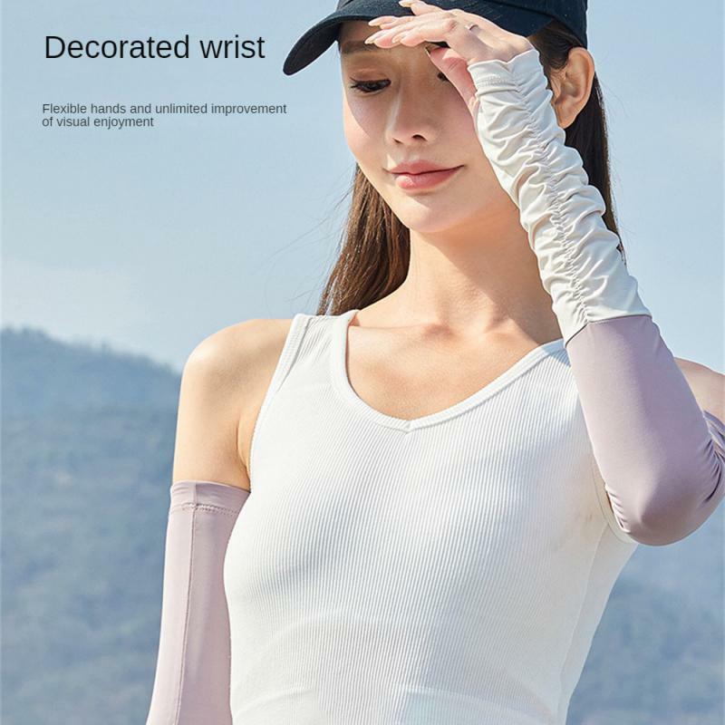 Summer Cooling Oversleeve Micro Compression Molding Sunscreen Sleeves Ice Silk Fabric Arm Protector Efficient Sunscreen