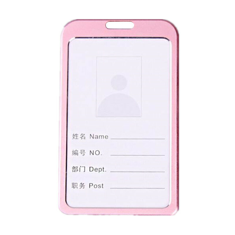 Aluminium Alloy ID Tag Working Permit Case Employee's Business Pass Bus Work Card Holder Sleeve Metal Staff Card Case Holder