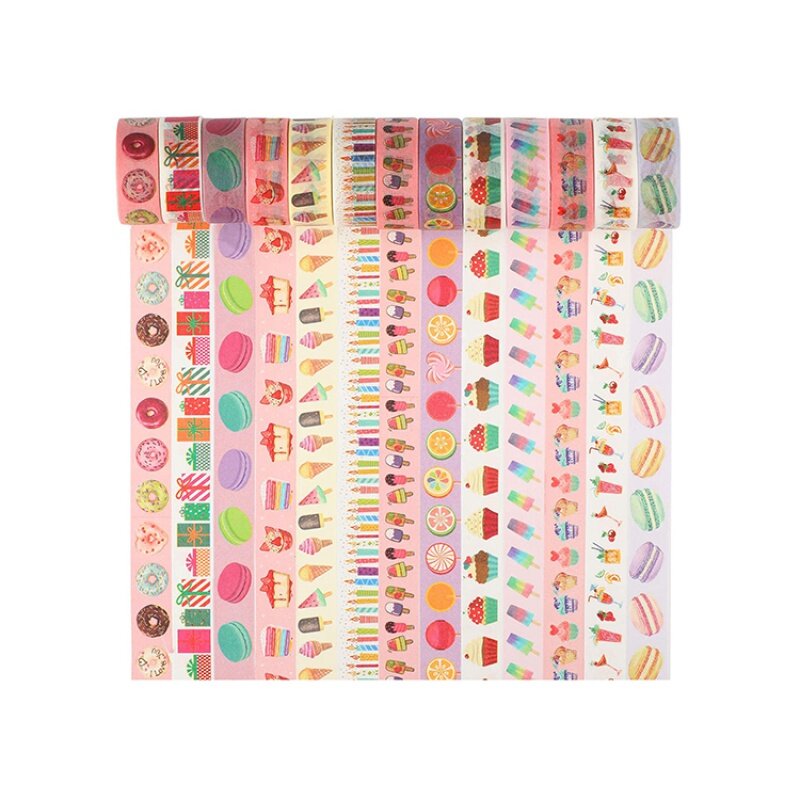 귀여운 일본 장식 마스킹 맞춤형 접착 와시 테이프, 맞춤형 제품, 도매 인쇄