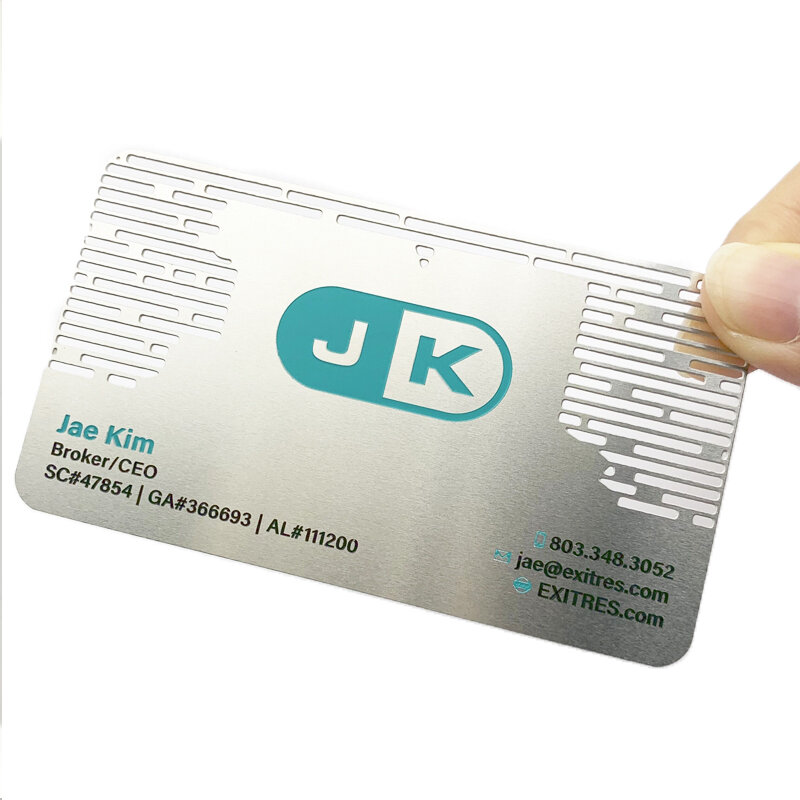 Kunden spezifisches Produkt 、 profession elle benutzer definierte High-End billige Kreditkarten größe graviert Edelstahl Visitenkarte laser geschnittenes Metall bu