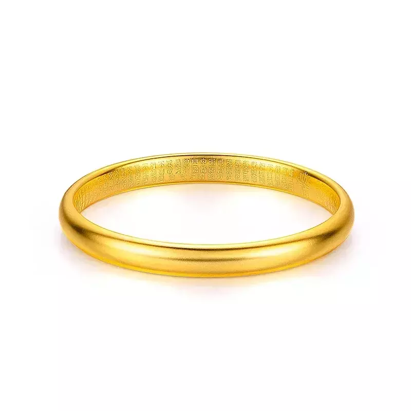 Gold Store-pulsera de oro 999 auténtico para mujer, accesorio con el mismo estilo, corazón antiguo, Sutra, sólido, esmerilado, 3D18K