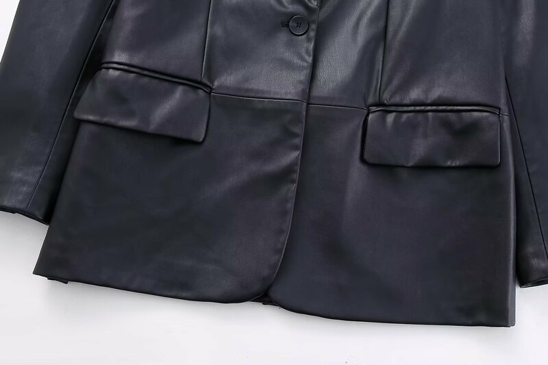 Jenny & Dave blazer longgar Retro mantel wanita atasan jaket kulit wanita mode Inggris