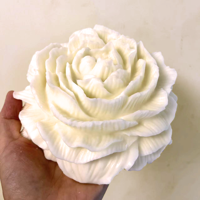 Grand moule en silicone en forme de pivoine, 8-15cm, pour gâteau aux roses, chocolat, savon, fleur, pour cadeau de la fête de Léon, DIY