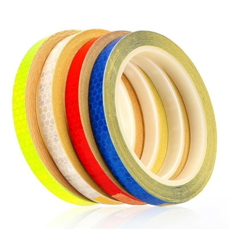 8m Reflective Tape PVC Bicycle Wheels Reflect Fluorescent Sticker Bike Reflective Sticker Strip Tape For Cycling-Warning Safety